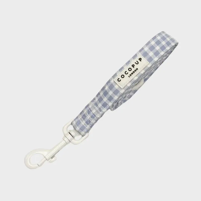 LAISSE POUR CHIEN TISSU - VICHY BLEU "ENGLISH BLUE"