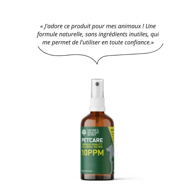 ARGENT COLLOÏDAL ANTISEPTIQUE NATUREL POUR CHIEN ET CHAT - SPRAY 10PPM