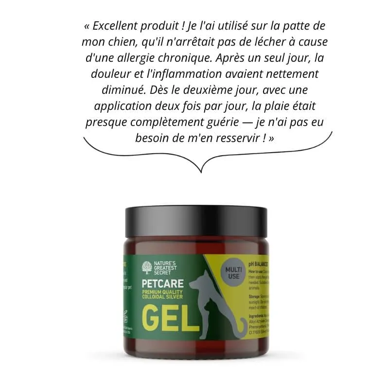 GEL D'ARGENT COLLOÏDAL ANTISEPTIQUE NATUREL POUR CHIEN ET CHAT