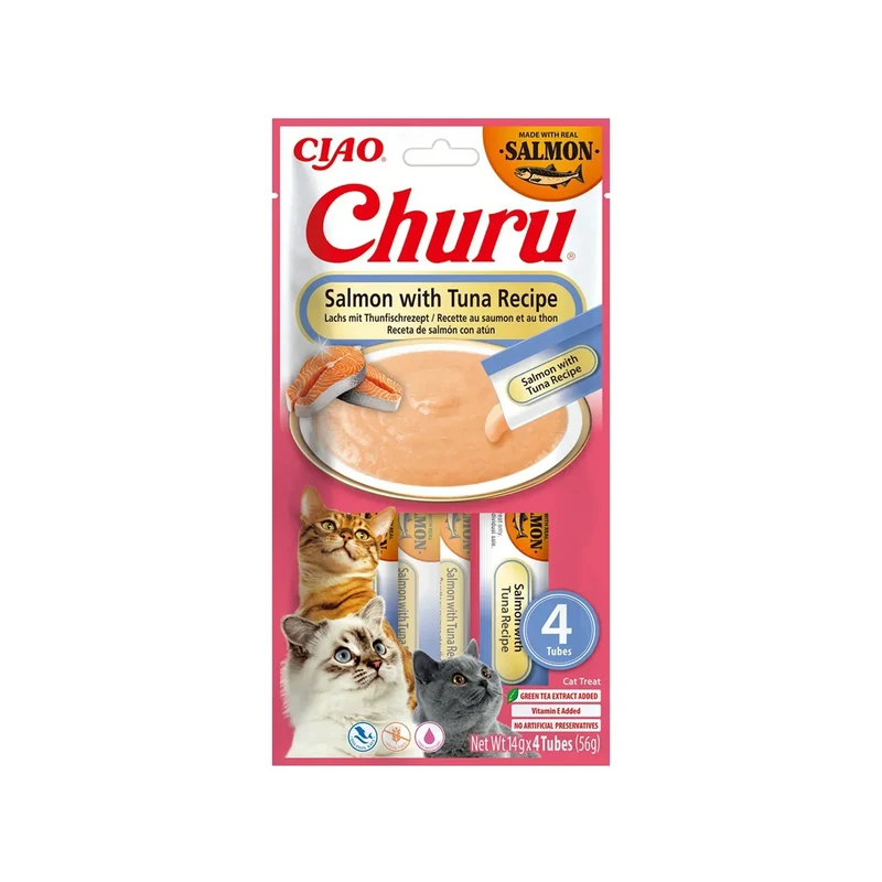 Churu Saumon & Thon – Sticks crémeux pour chat