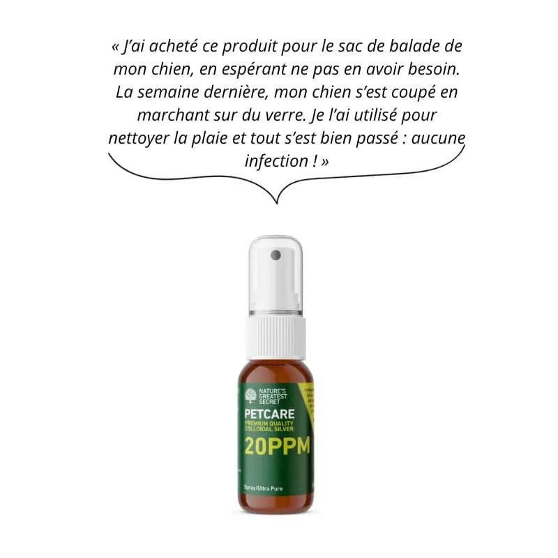 ARGENT COLLOÏDAL ANTISEPTIQUE NATUREL POUR CHIEN ET CHAT - SPRAY VOYAGE 20 PPM