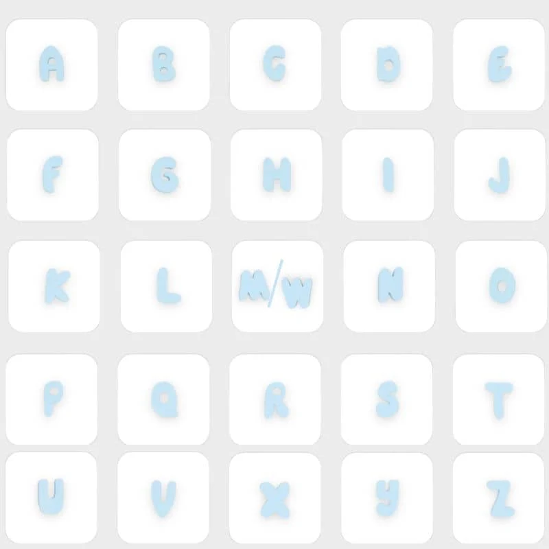 CHARMS SILICONE POUR PERSONNALISER ACCESSOIRE CHIEN - ALPHABET VERT & BLEU