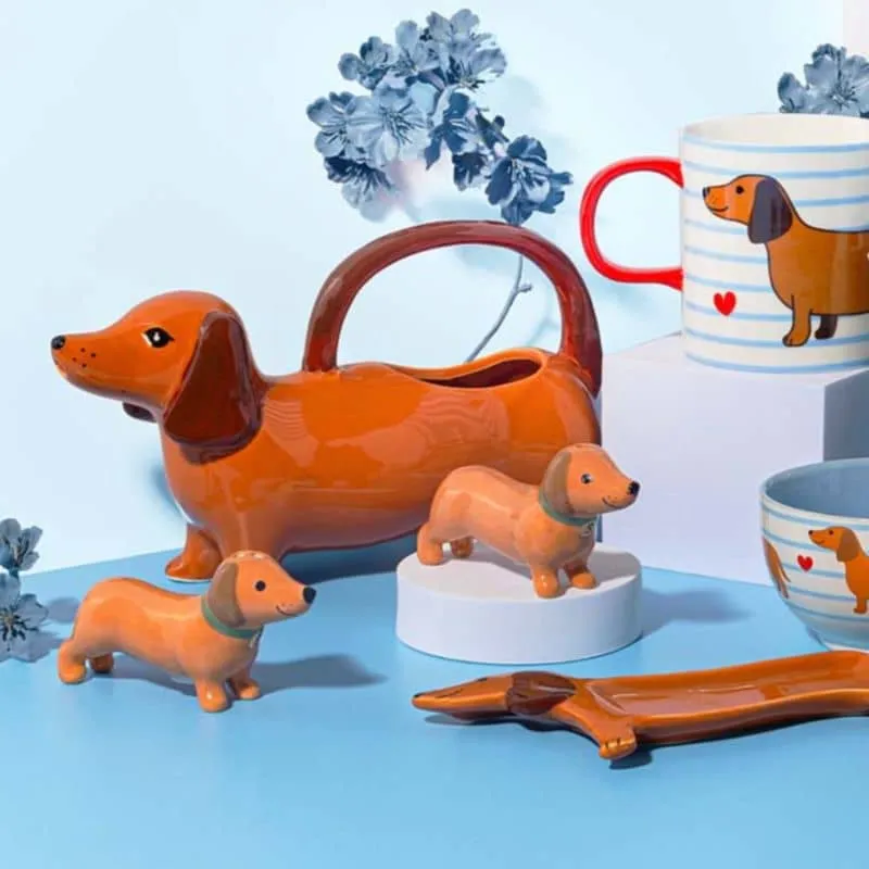 ARROSOIR EN CÉRAMIQUE - CHIEN TECKEL