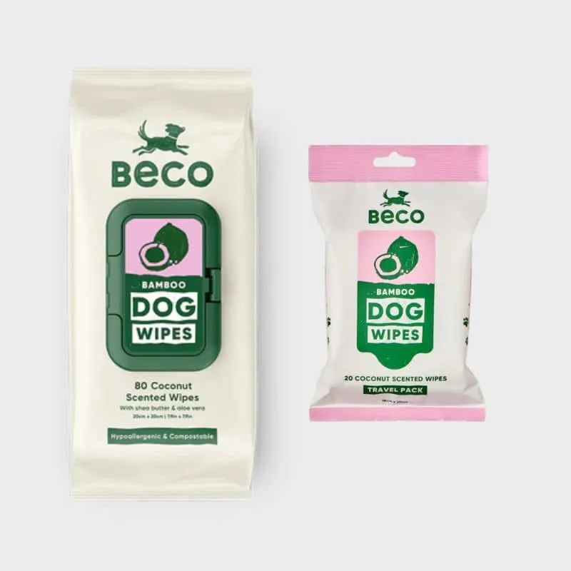 LINGETTES NETTOYANTES EN BAMBOU POUR CHIEN - PARFUM COCO (2 FORMATS)