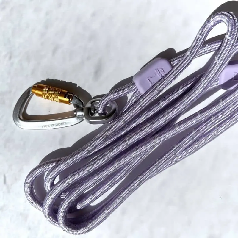 LAISSE RÉFLÉCHISSANTE EN CORDE POUR CHIEN - MAUVE LAVENDER (2 TAILLES DISPO)