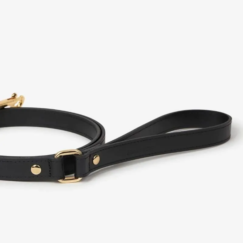 LAISSE EN CUIR POUR CHIEN - NOIR