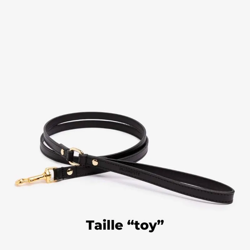 LAISSE EN CUIR POUR CHIEN - NOIR