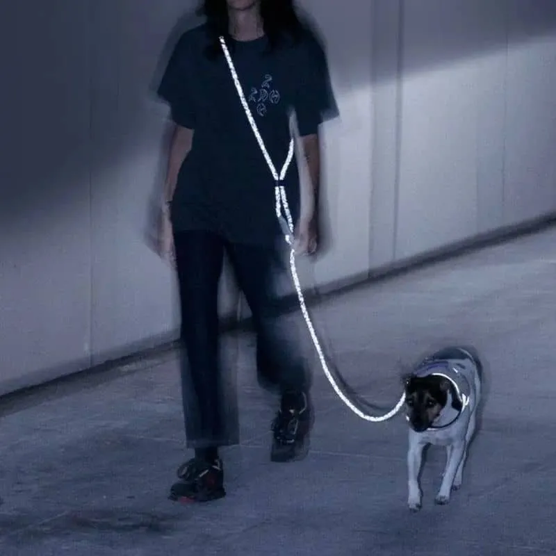 LAISSE MAINS-LIBRES POUR CHIEN - NOIR RÉFLÉCHISSANT