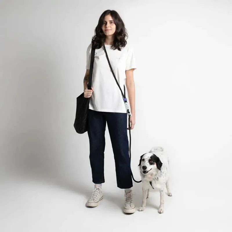 LAISSE MAINS-LIBRES POUR CHIEN - NOIR RÉFLÉCHISSANT