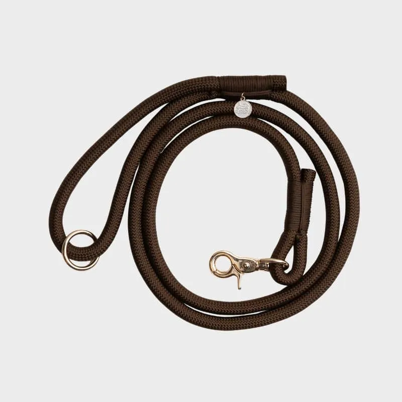 LAISSE EN CORDE POUR CHIEN - MARRON CHOCOLAT