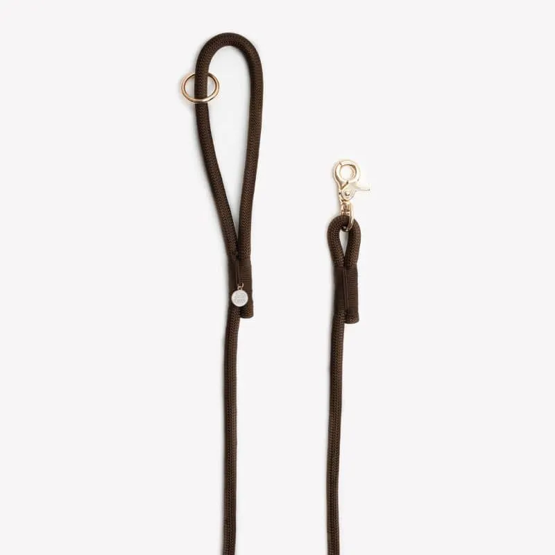 LAISSE EN CORDE POUR CHIEN - MARRON CHOCOLAT