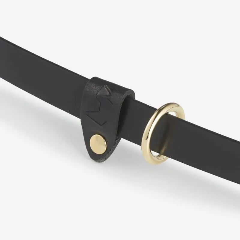 LAISSE MULTIPOSITIONS EN CUIR POUR CHIEN (4 POSITIONS) - NOIR