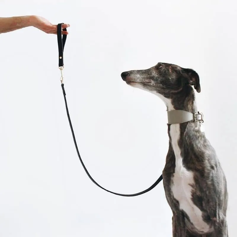 LAISSE EN CUIR POUR CHIEN (SANS POIGNÉE) - NOIR