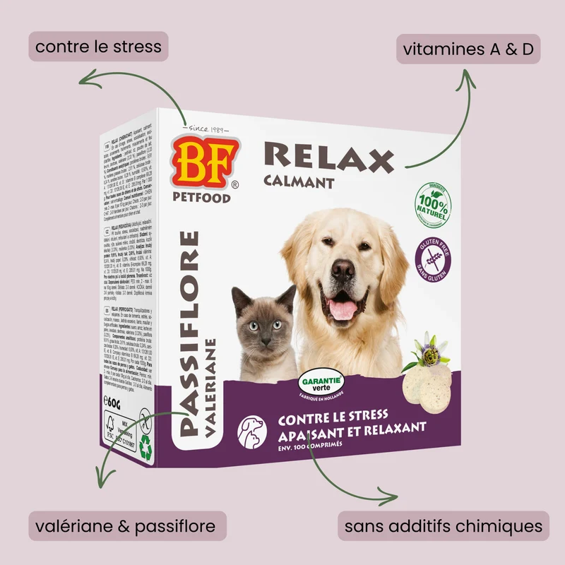 Relax comprimés calmant pour chien et chat
