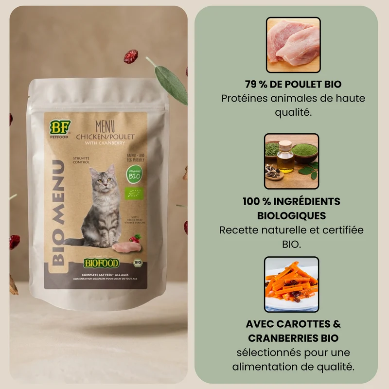 Pâtée BIO au poulet pour chat