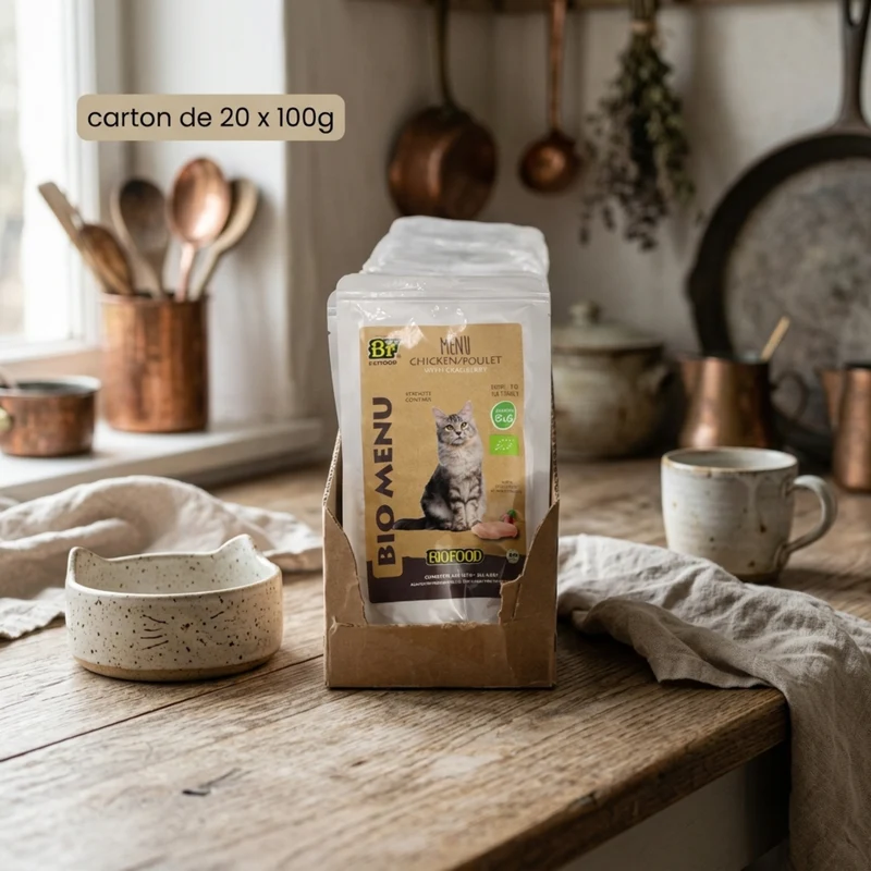 Pâtée BIO au poulet pour chat