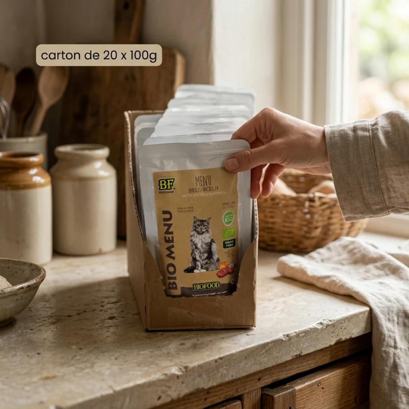 Pâtée BIO au bœuf pour chat