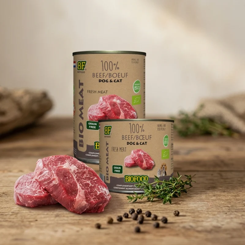 100% viande de bœuf BIO pour chien et chat