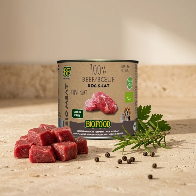 100% viande de bœuf BIO pour chien et chat