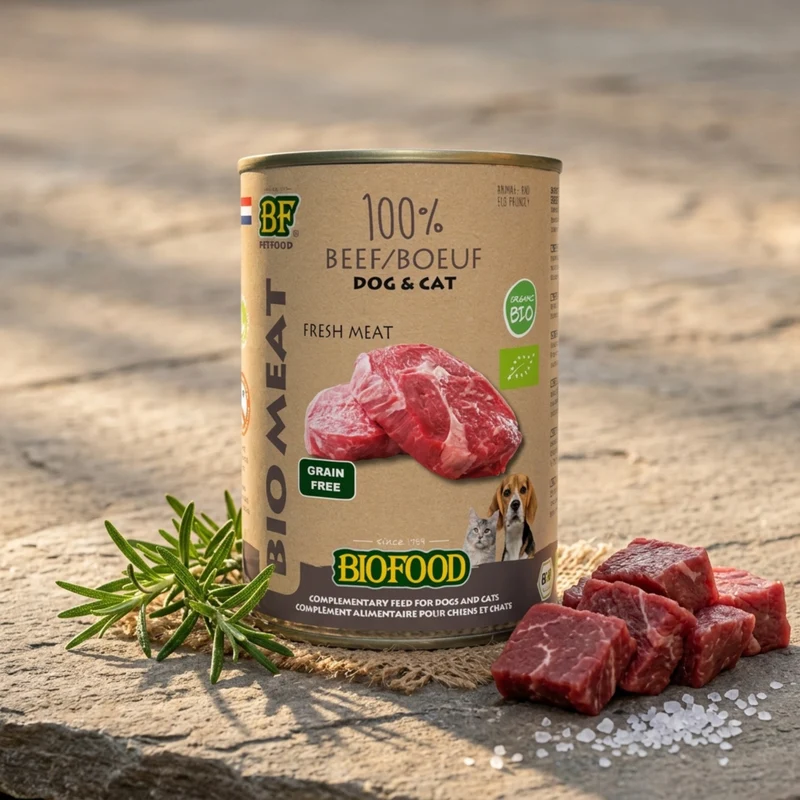 100% viande de bœuf BIO pour chien et chat