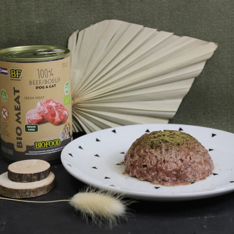 100% viande de bœuf BIO pour chien et chat