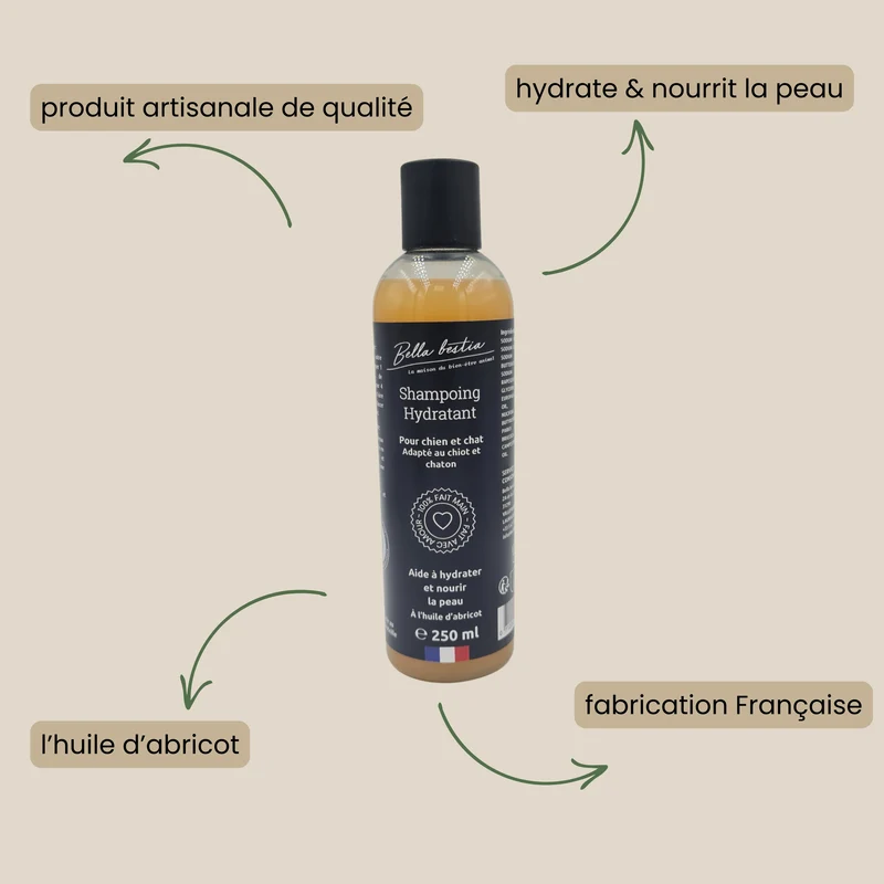 Shampoing pour chien à peau sensible Huile d’abricot