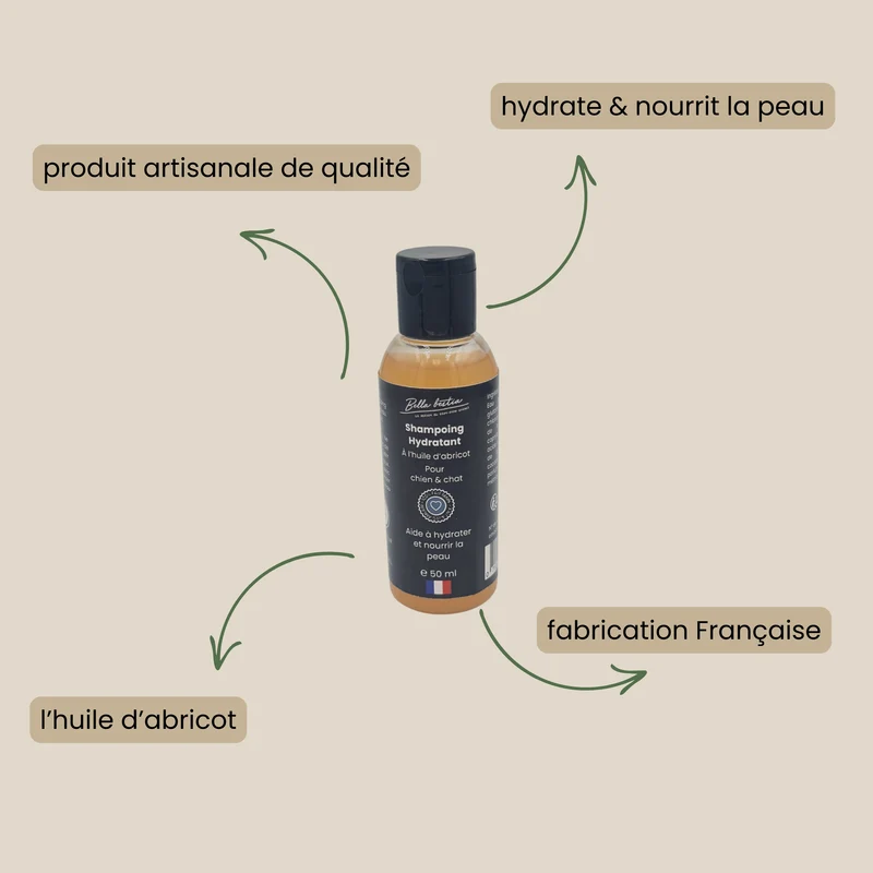 Shampoing pour chien à peau sensible Huile d’abricot