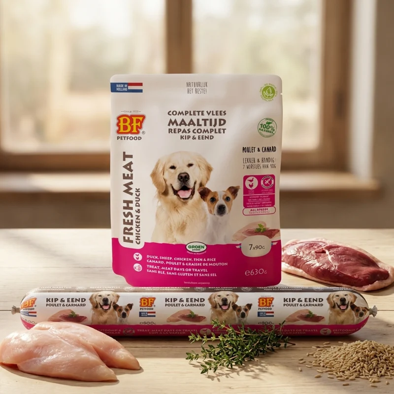 Saucisses au poulet et canard pour chien