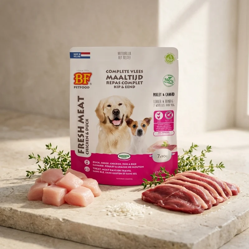 Saucisses au poulet et canard pour chien