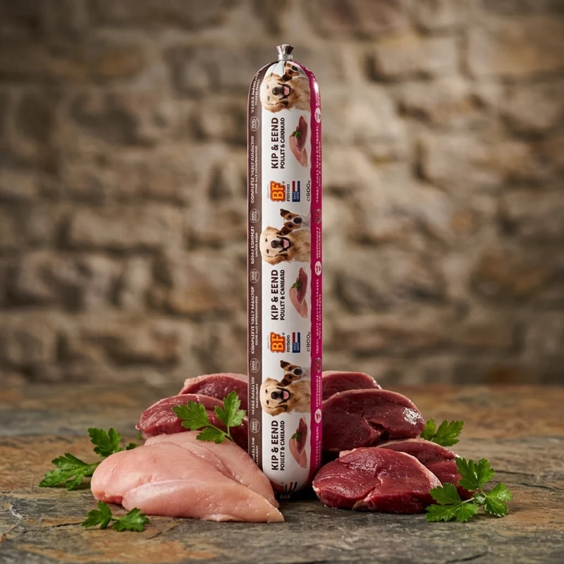 Saucisses au poulet et canard pour chien
