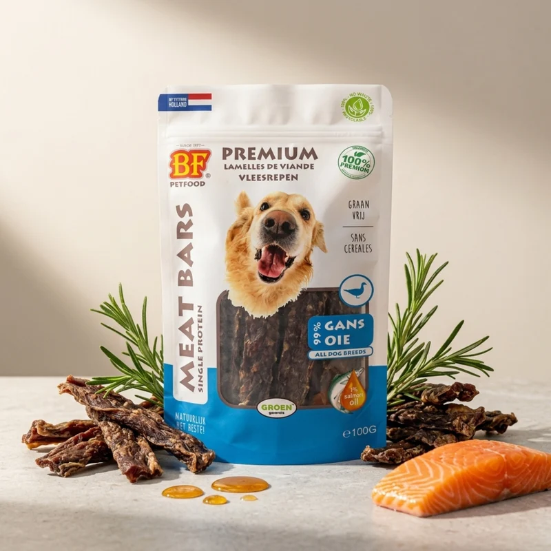 Lamelles de viande séchée à l’oie pour chien