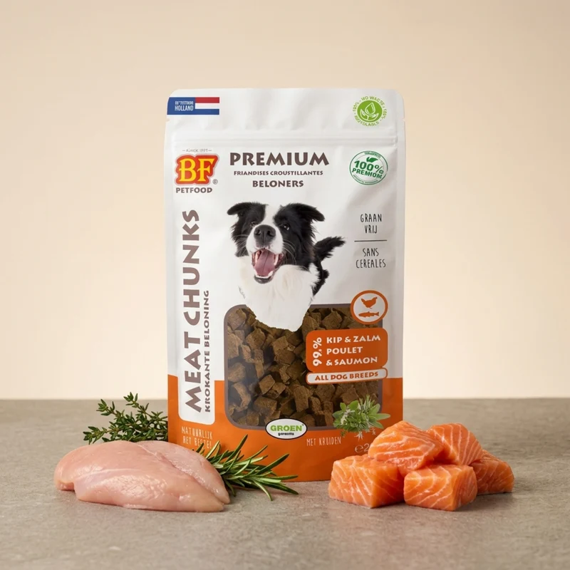 Friandises éducation sans céréales poulet et saumon pour chien