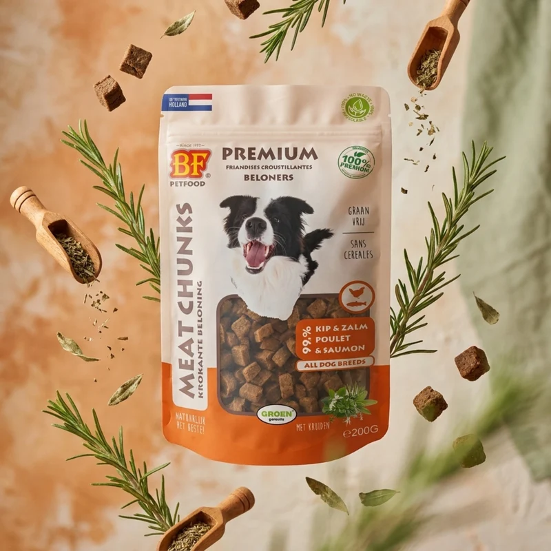 Friandises éducation sans céréales poulet et saumon pour chien