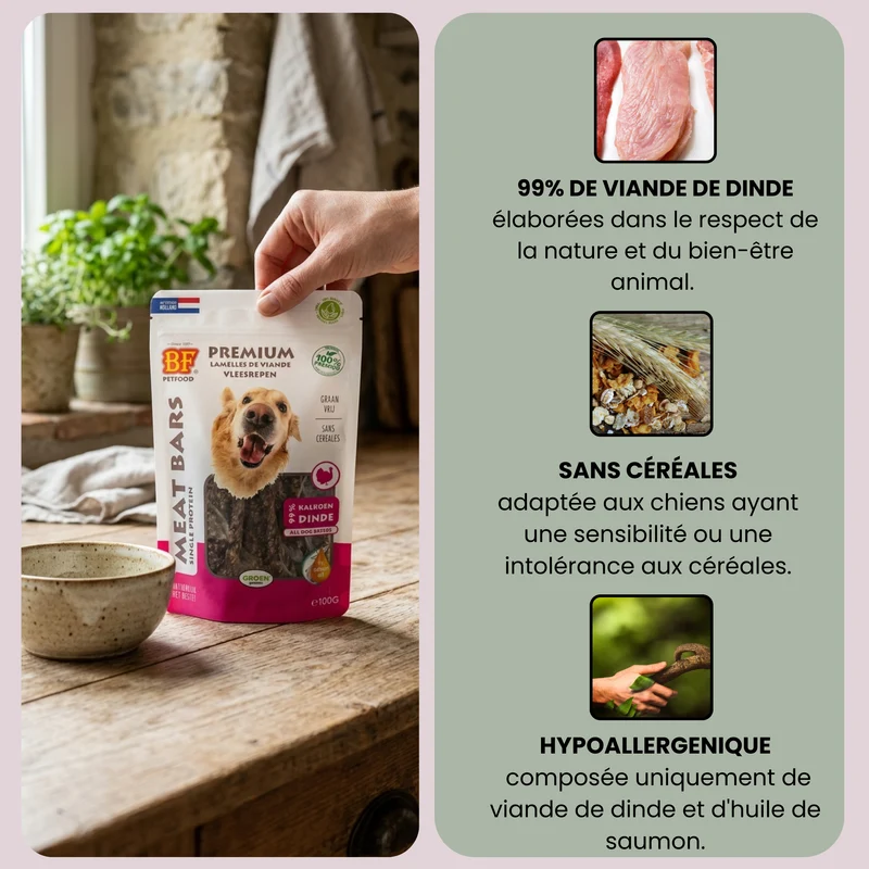 Lamelles de viande séchée à la dinde