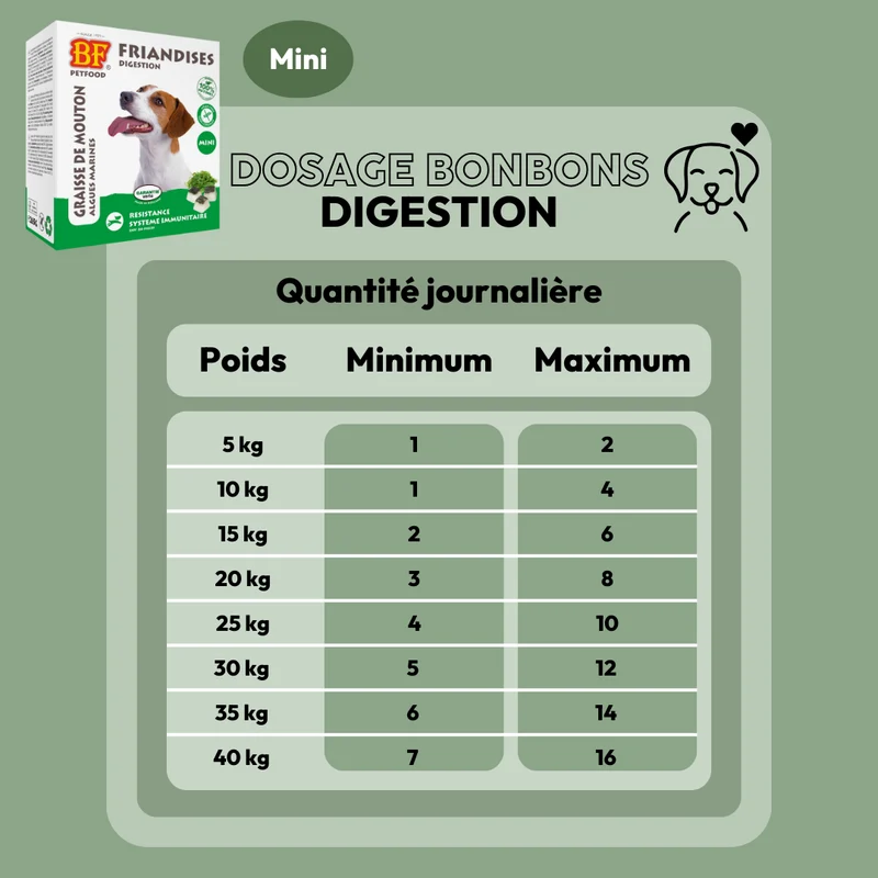 Bonbons aux algues : Complément alimentaire Digestion pour chien