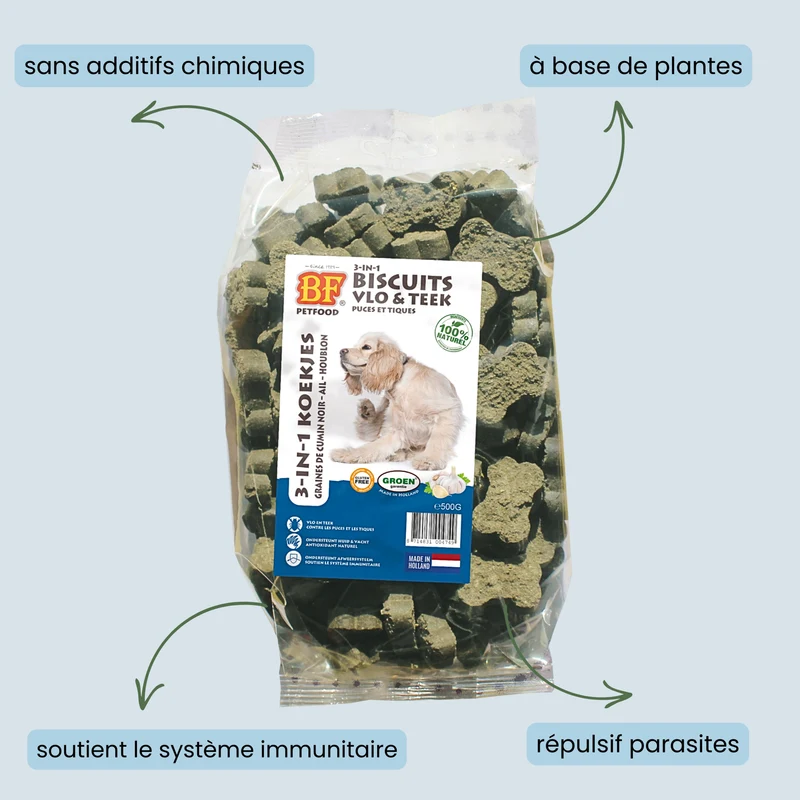 Biscuits répulsifs parasites pour chien