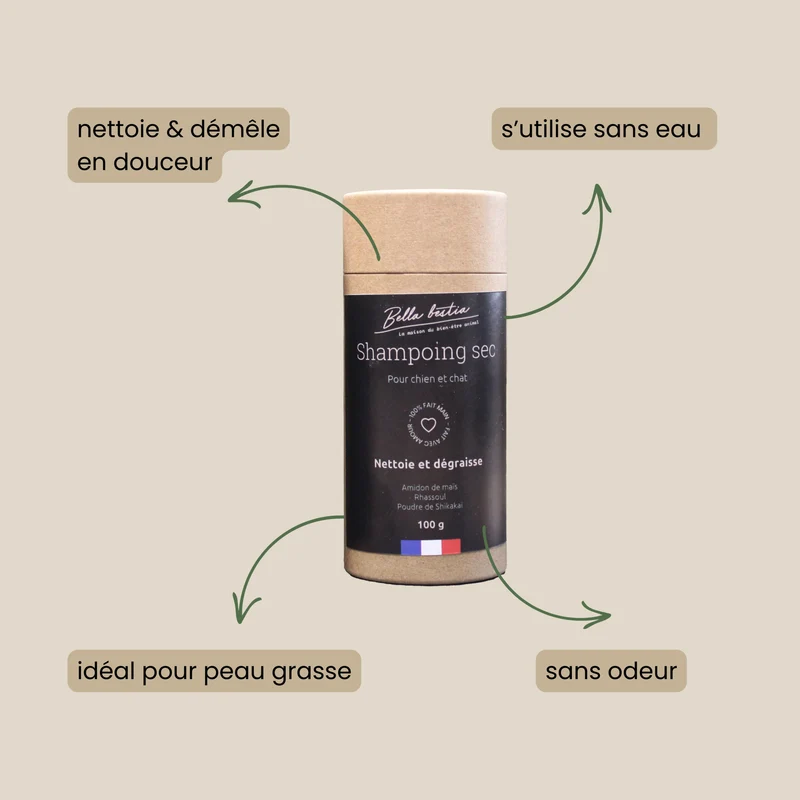 Shampoing sec pour chien et chat