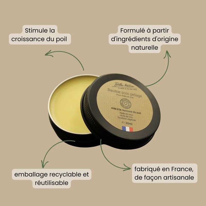 Baume Repousse poils pour chien et chat