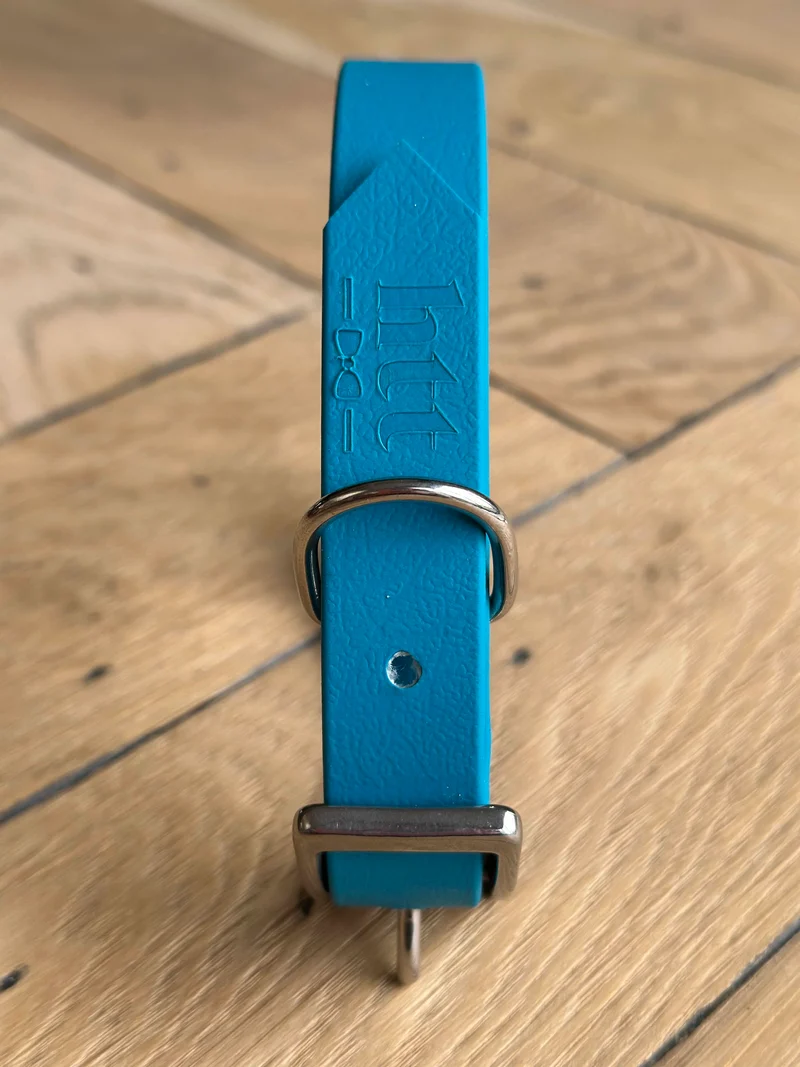 Collier turquoise et argent en Biothane®