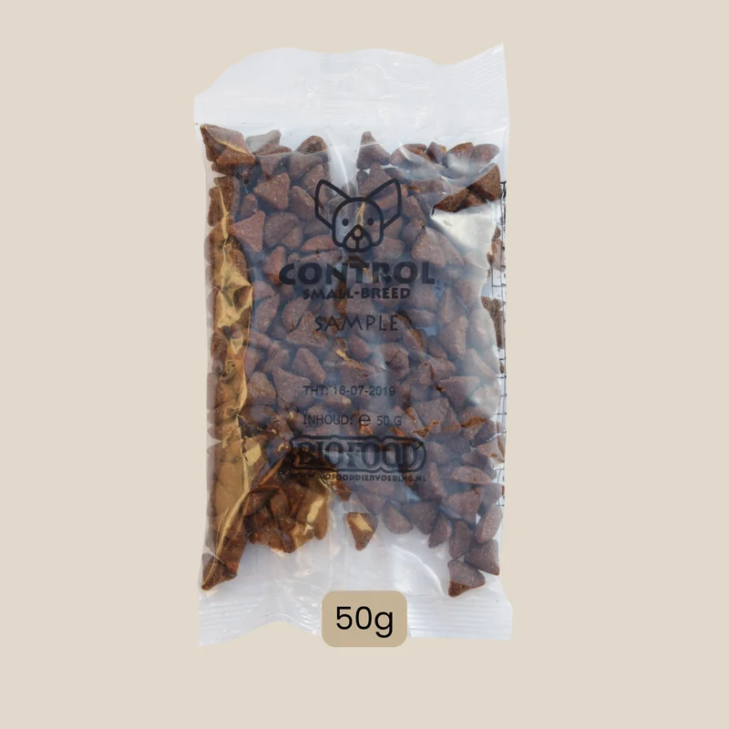 pour chien stérilisé -10kg, échantillon de croquettes (50g) control mini-1135