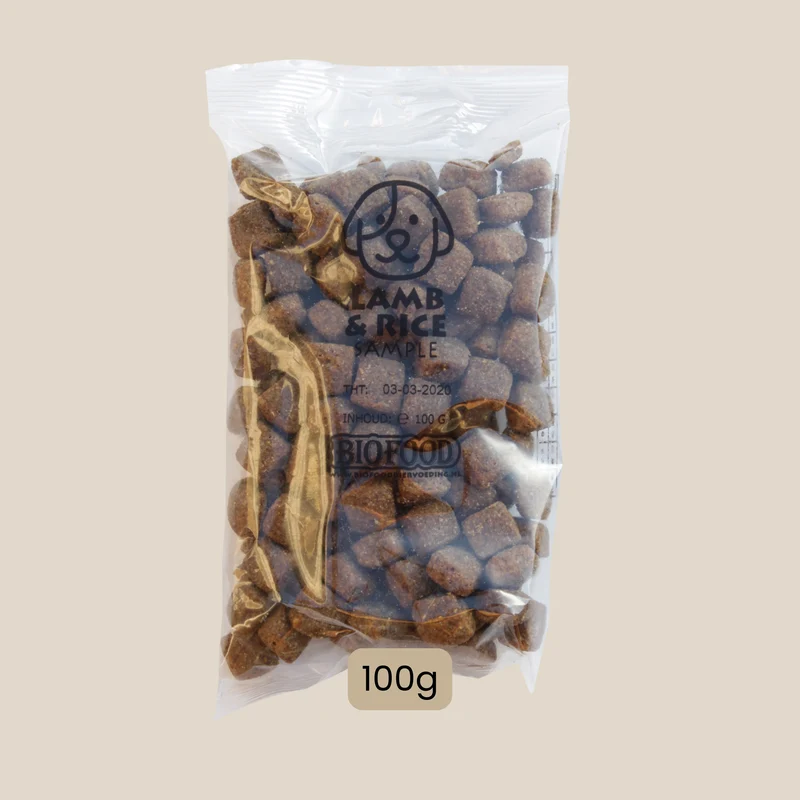 pour chien sensible +10kg -échantillon de croquettes (100g) agneau-riz-1700