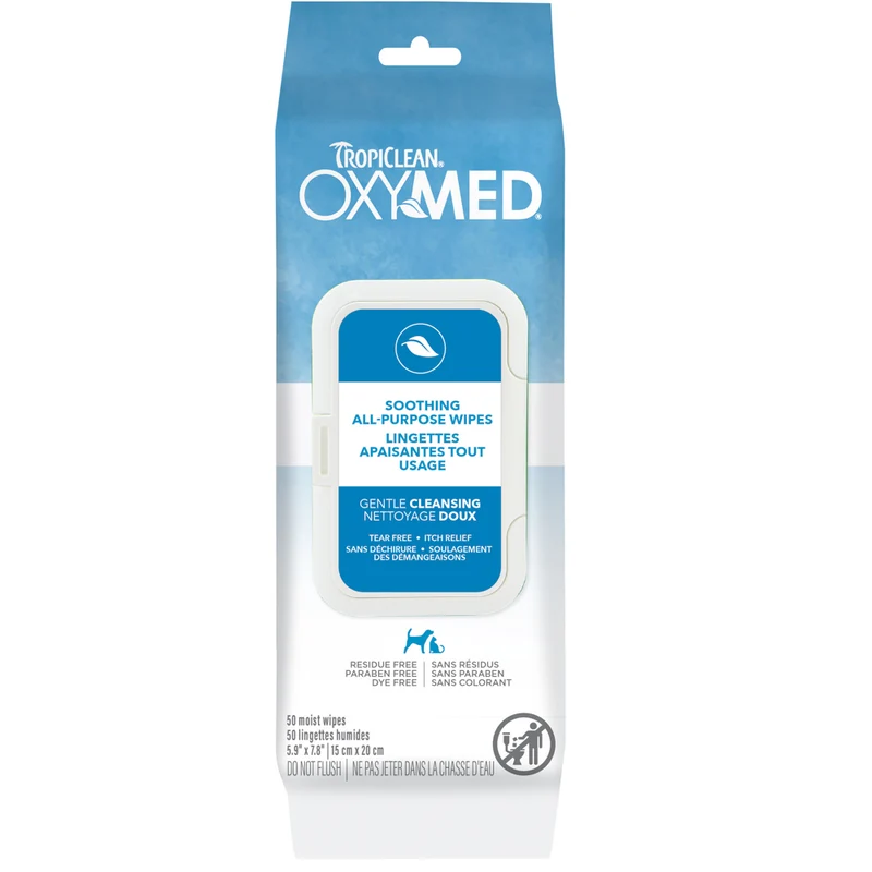 *TROPICLEAN Oxymed Lingettes Apaisantes x50