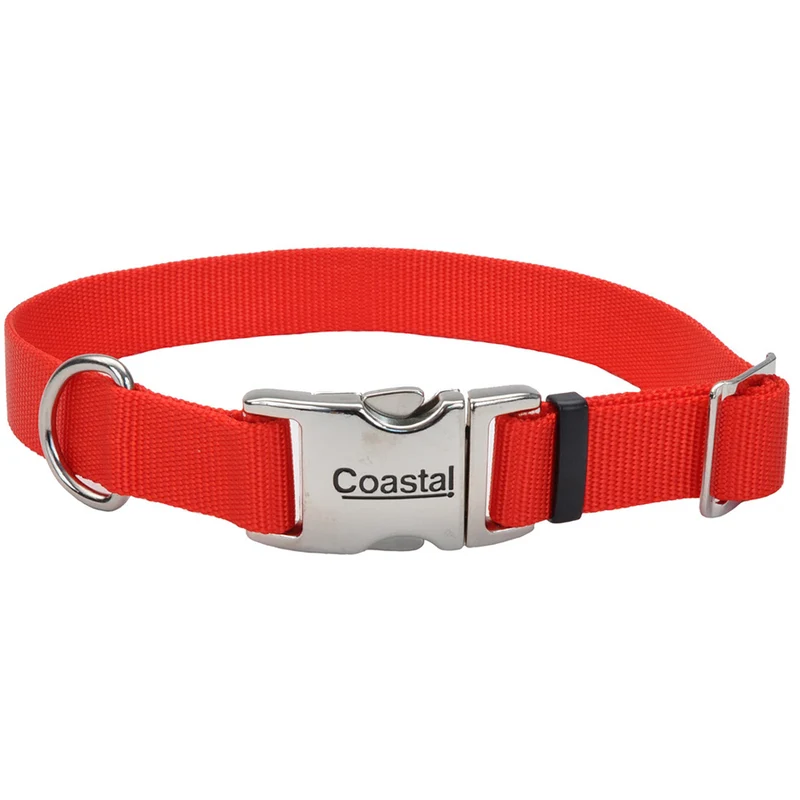TITAN Collier Nylon Boucle Métal 1x14-20" Rouge