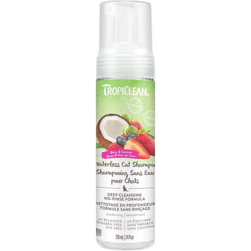 TROPICLEAN Shampoing Sans Eau Nettoyant en Profondeur Chat 7.4oz