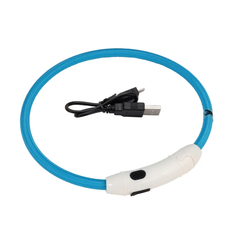 COASTAL Collier Lumineux à Recharge USB 16" Bleu