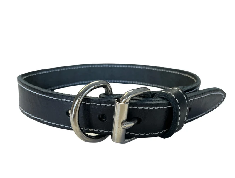 ARIZONA Collier Cuir Simple 3/8x8" Noir