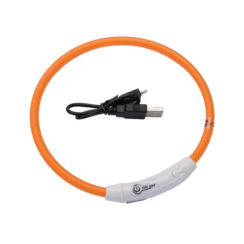 COASTAL Collier Lumineux à Recharge USB 16" Orange