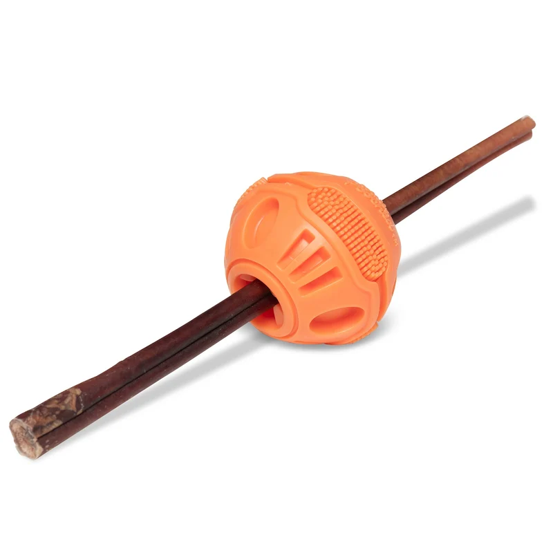 Messy Mutts Totally Pooched - Balle Stuff'n Brush - Jouet et Distributeur de Gâteries en Caoutchouc pour Chiens