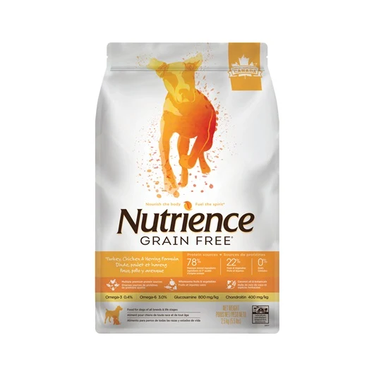 Nutrience Sans grains pour chiens, Dinde, poulet et hareng
