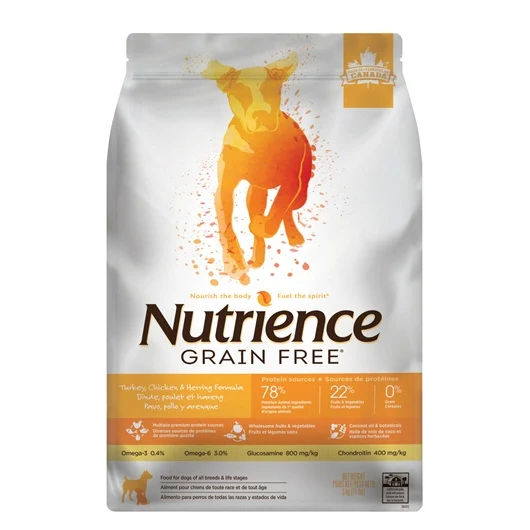 Nutrience Sans grains pour chiens, Dinde, poulet et hareng